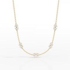 שרשרת זהב עדינה עשרה יהלומים