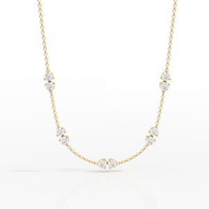 שרשרת זהב עדינה עשרה יהלומים