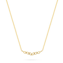 שרשרת זהב בטקסטורת עלים