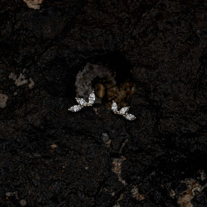 עגילי הרמיוני יהלומים קטנים