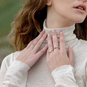 טבעת קליסטו יהלום שמפניה