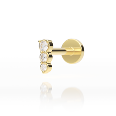 פירסינג טריאדה זהב ויהלומים