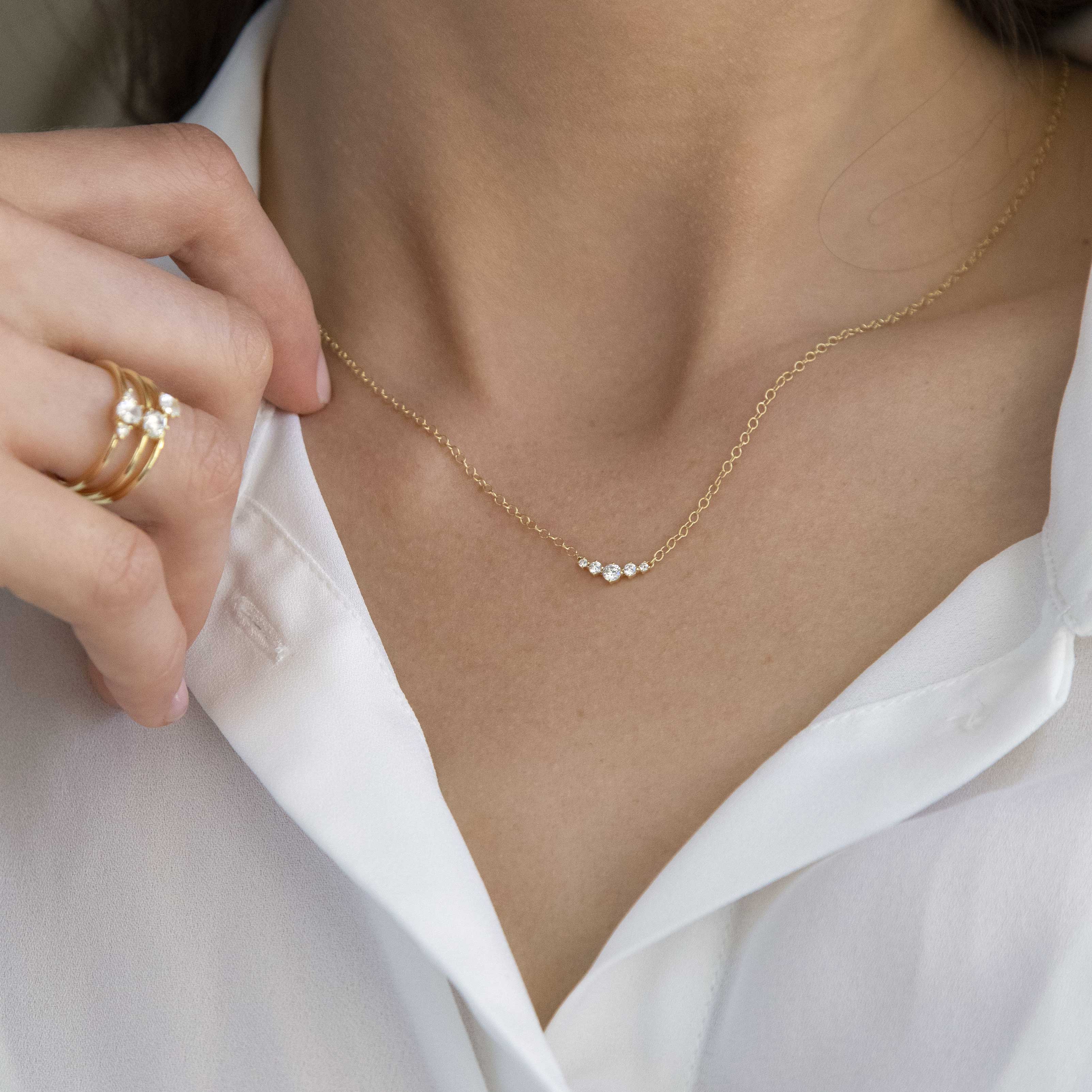 שרשרת שירה זהב ויהלומים