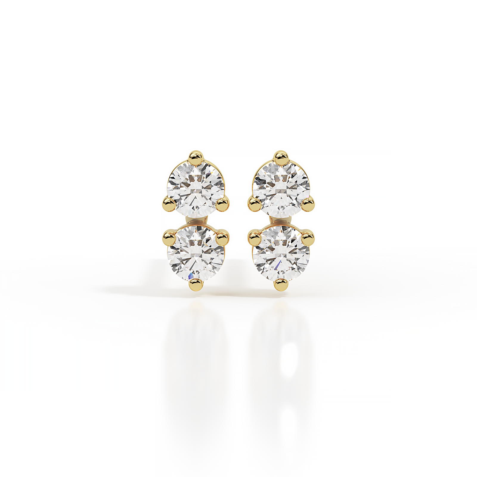 עגיל זהב עם שני יהלומים