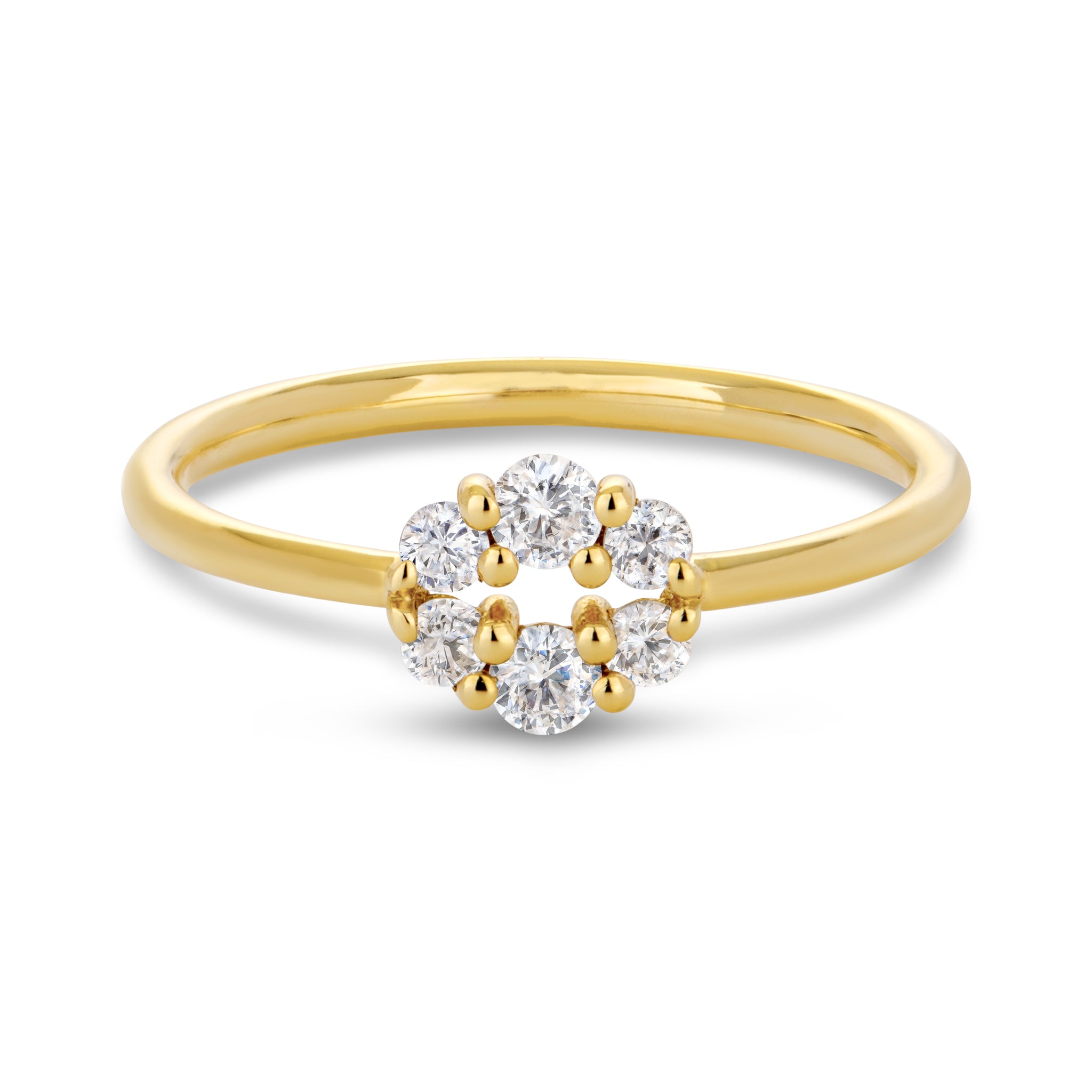 טבעת כתר שישה יהלומים