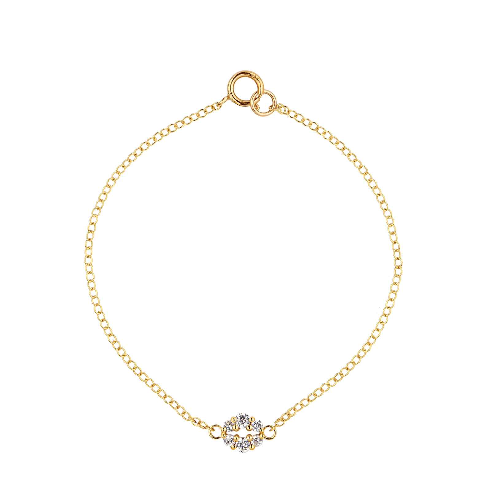 צמיד זהב עדין ונשי עם שישה יהלומים