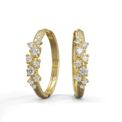 עגילי חישוק נגה זהב ויהלומים