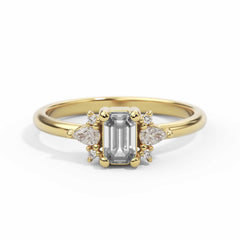 טבעת זהב ויהלום אמרלד קט