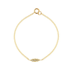 צמיד זהב עדין בהשראת וינטאג׳ עם חמישה יהלומים