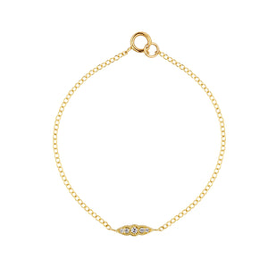 צמיד זהב עדין בהשראת וינטאג׳ עם חמישה יהלומים