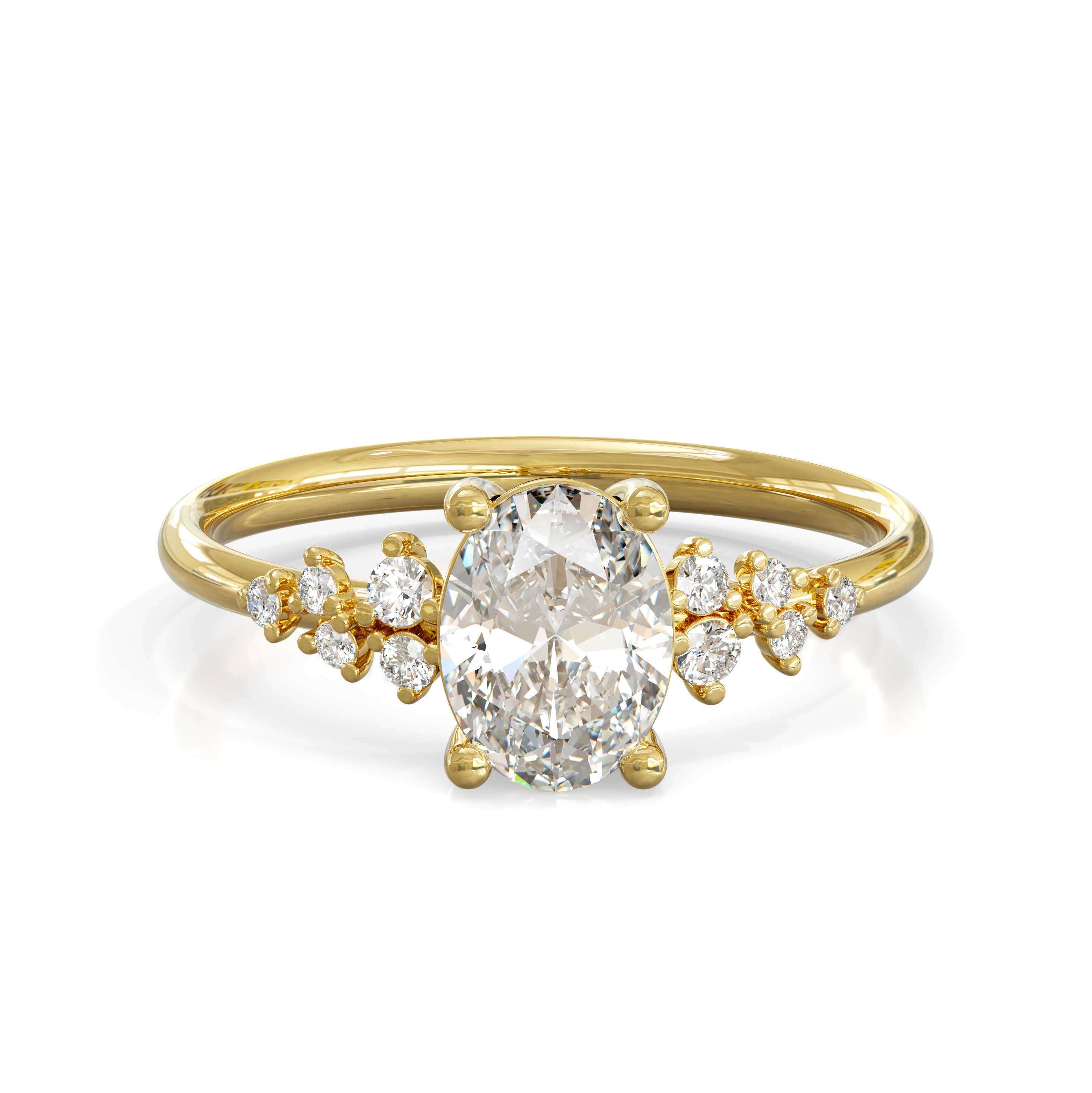 טבעת זהב ויהלומים קרן