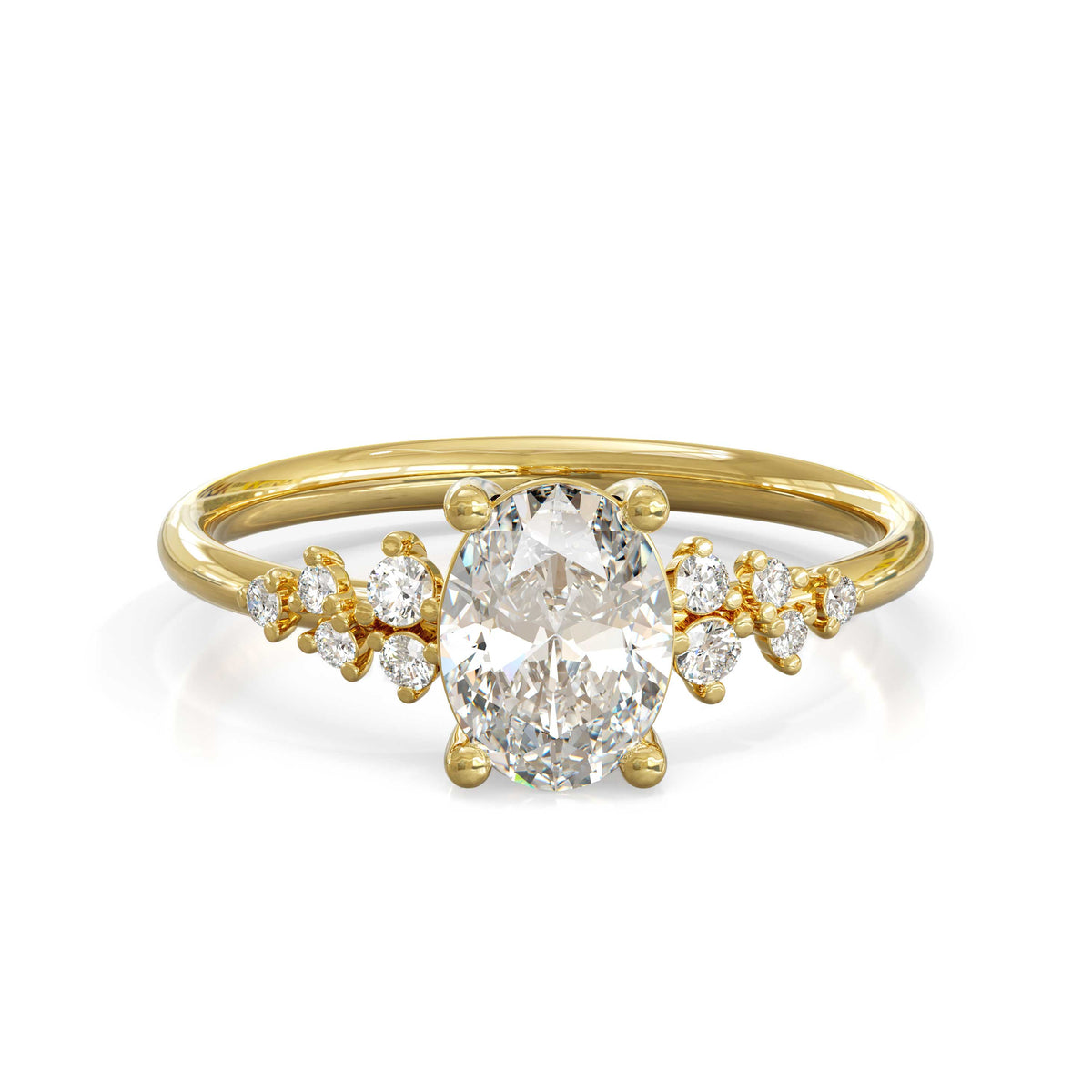 טבעת זהב ויהלומים קרן