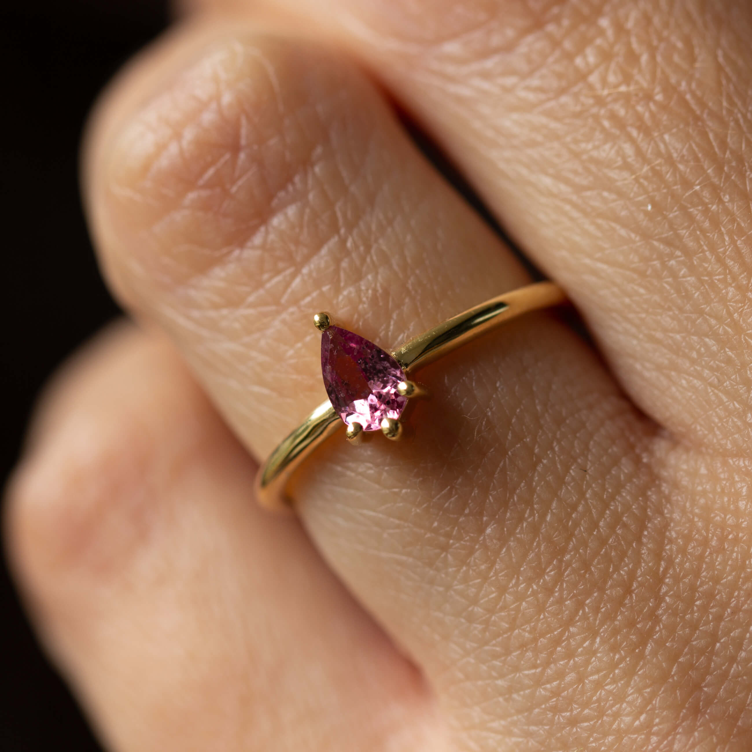 טבעת קליסטו טורמלין ורוד