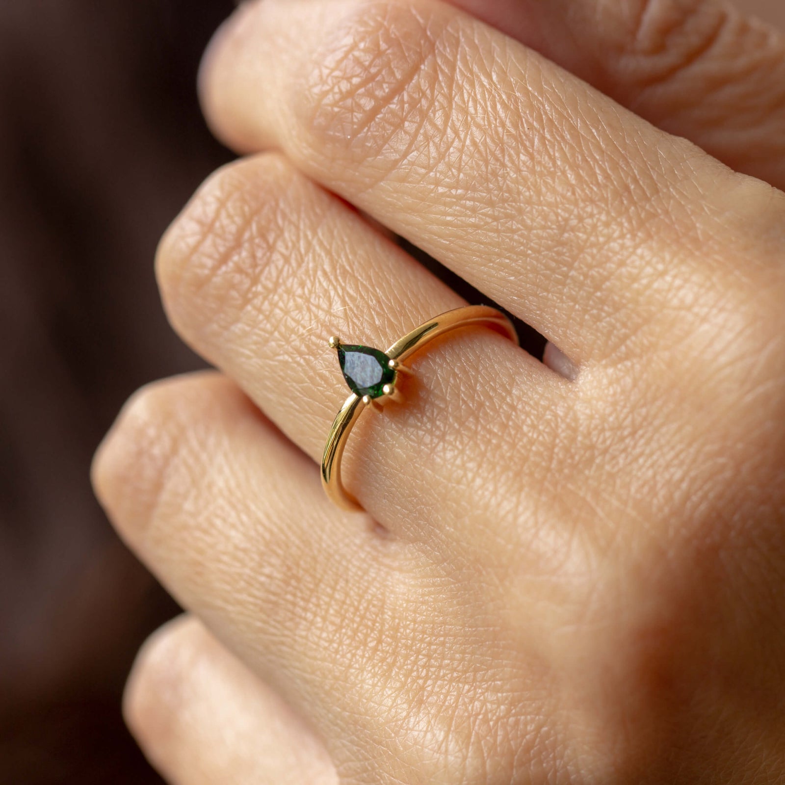 טבעת טורמלין טיפה שחורה