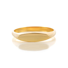 טבעת חותם אובלית דקה